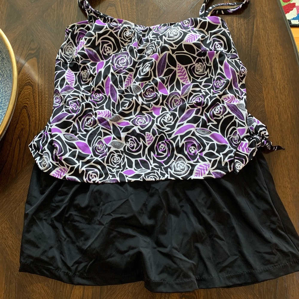 COPY - COPY - Women’s One Piece Bathing Suit with Blouse Over Tank and Connecte…